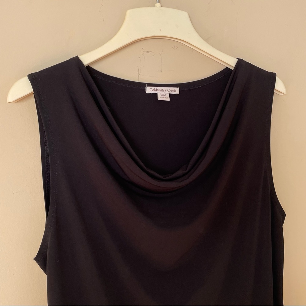 Cold water Creek black sleeveless scoop neck top Women L (14-16) Like New - Picture 5 of 10